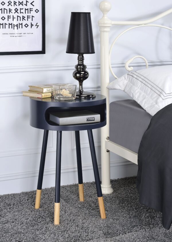 Bentwood Black Retro Round Wooden End Table - Image 4