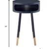 Bentwood Black Retro Round Wooden End Table - Image 5