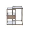 18" X 15" X 26" 2Pc Clear Glass And Antique Brass Nesting Table - Image 2