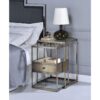 18" X 15" X 26" 2Pc Clear Glass And Antique Brass Nesting Table - Image 3