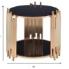25" X 25" X 22" Black Glass And Gold End Table - Image 2