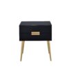 Sleek Black And Gold Two Drawer End Table - Image 2