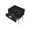 Sleek Black And Gold Two Drawer End Table - Image 3