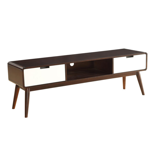 59" X 16" X 19" Espresso And White Mdf Tv Stand - Image 2