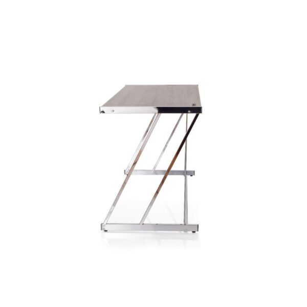 Cool Oak and Chrome USB Desk - Image 3