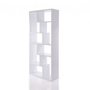 32" X 12" X 71" White Veneer Cube Bookcase