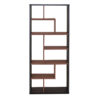 32" X 12" X 71" Black And Walnut Veneer Cube Bookcase - Image 2