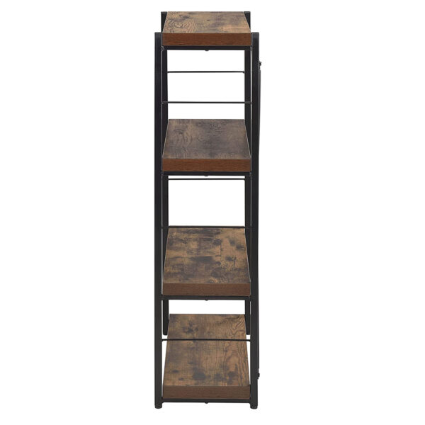 Industrial Rustic Dark Weathered Oak Finish Bookcase - Image 3
