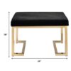24" X 16" X 18" Black Fabric And Champagne Ottoman - Image 2