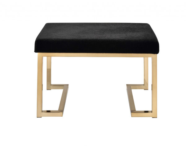 24" X 16" X 18" Black Fabric And Champagne Ottoman - Image 3