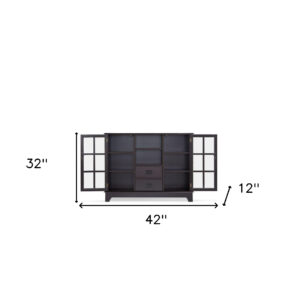 42" X 12" X 32" Espresso Mdf Cabinet