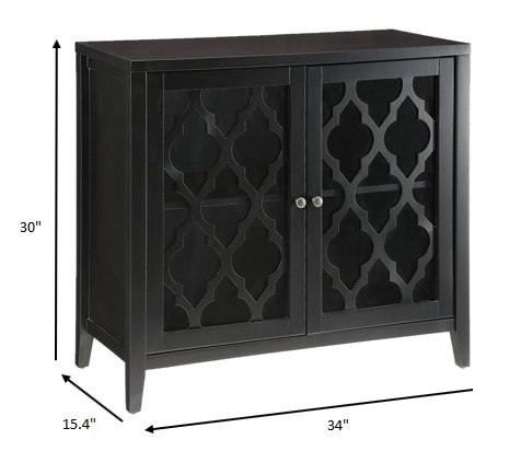 34" X 15.4" X 30" Black Mdf Cabinet - Image 2