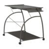 32" Clear Glass Mirrored Rectangular Computer Desk - Image 3
