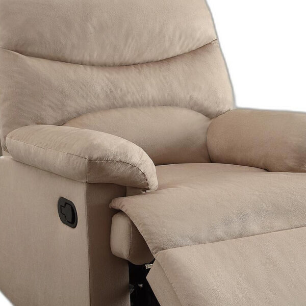 Recliner , Light Brown Woven Fabric - Woven Fabric, Wood (Solid Light Brown Woven Fabric - Image 5