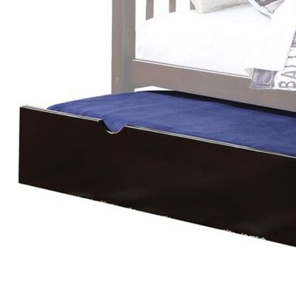 75" X 41" X 11" Espresso Pine Wood Trundle - Image 4