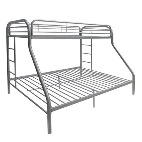 78" X 54" X 60" Twin Over Full Silver Metal Tube Bunk Bed - Image 2