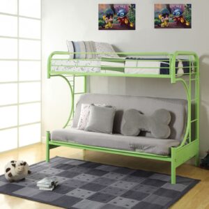 78" X 41" X 65" Twin Over Full Green Metal Tube Futon Bunk Bed