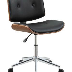 20" X 22" X 31" Black And Walnut Office Chair