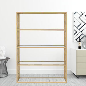 72" Geometric Bookcase Back Open With Frame