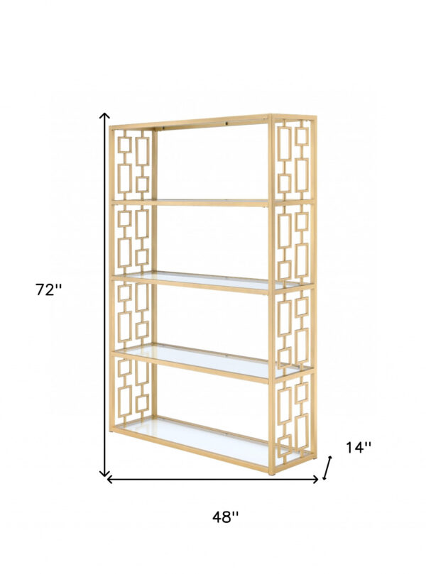 72" Geometric Bookcase Back Open With Frame - Image 2