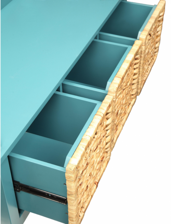 Pop of Color Teal Storage Bench - Image 2