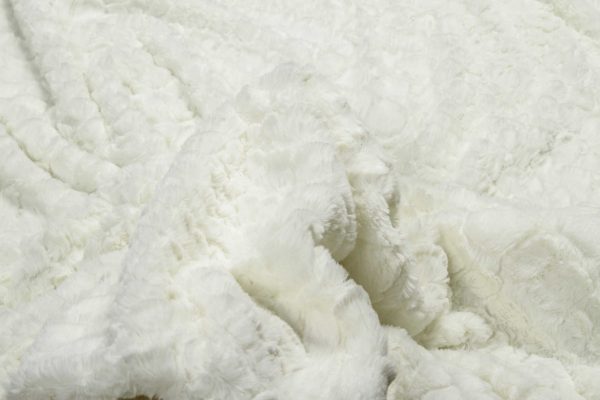 50" x 70" Ivory Mink Faux Hide Throw - Image 2