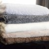50" x 70" Ivory Mink Faux Hide Throw - Image 4