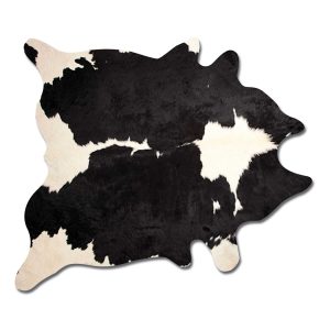 Black And White Cowhide Animal Print Area Rug