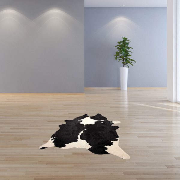 Black And White Cowhide Animal Print Area Rug - Image 3