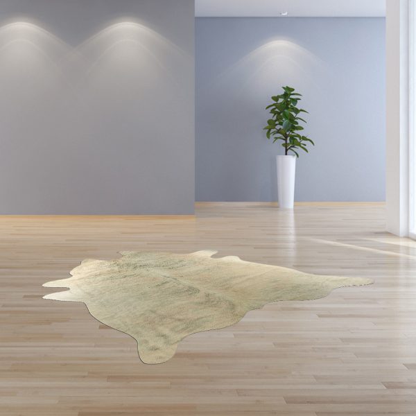 6' x 7' Light Taupe and Brown Exotic Cowhide  Rug - Image 2