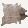 6' x 7' Light Taupe and Brown Exotic Cowhide  Rug - Image 3