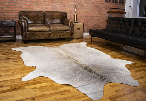 72" x 84" Natural and Light Gray Cowhide  Area Rug - Image 4