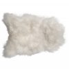 2' x 3' White Natural Wool Long-Haired Sheepskin Area Rug