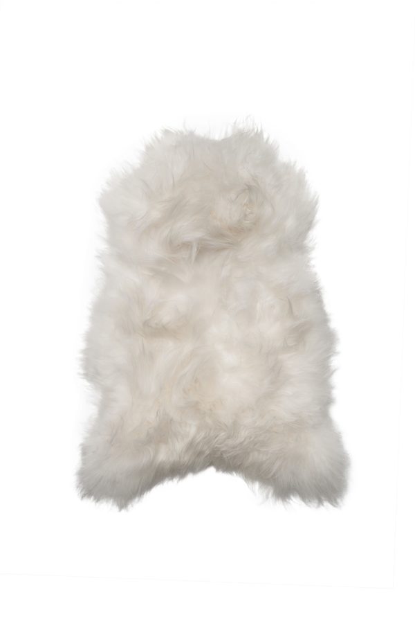 2' x 3' White Natural Wool Long-Haired Sheepskin Area Rug - Image 2