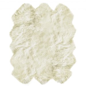 72" x 72" Natural Sheepskin Wool Area Rug