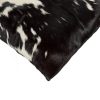 18" x 18" x 5" Black And White Cowhide  Pillow - Image 2