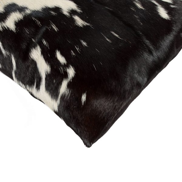 18" x 18" x 5" Black And White Cowhide  Pillow - Image 2