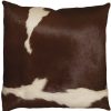 18" x 18" x 5" Brown And White Cowhide  Pillow - Image 2