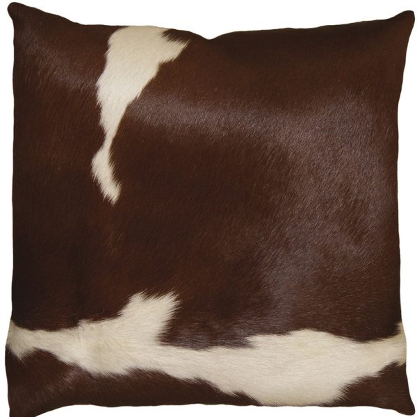 18" x 18" x 5" Brown And White Cowhide  Pillow - Image 2