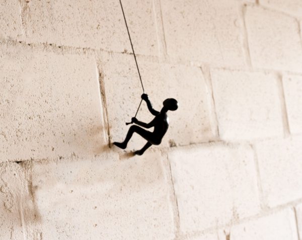 3.5" x 3.5" x 5.5" Black Climbing Man - Wall Art - Image 2