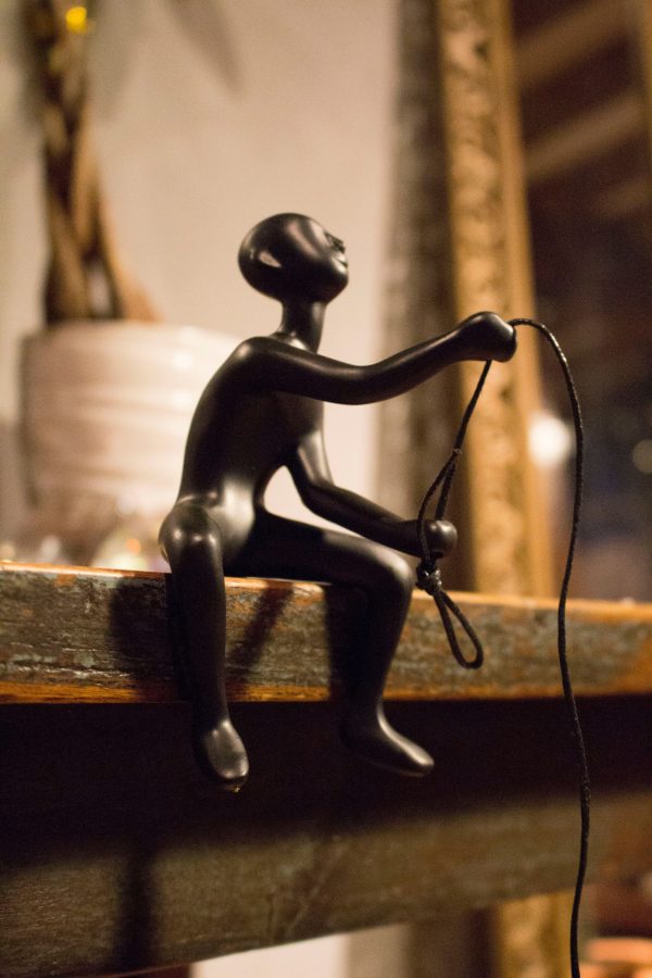 3.5" x 3.5" x 5.5" Black Climbing Man - Wall Art - Image 3