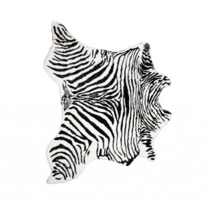 2' x 3' Faux Zebra Hide Black And White Area Rug