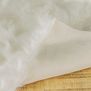 60" x 36" Off White Rectangular Faux Fur - Area Rug