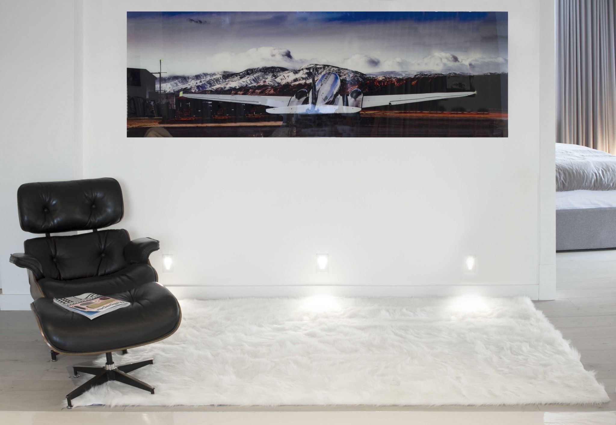 5' x 8' Off White Faux Fur Rectangular Area Rug - Image 4