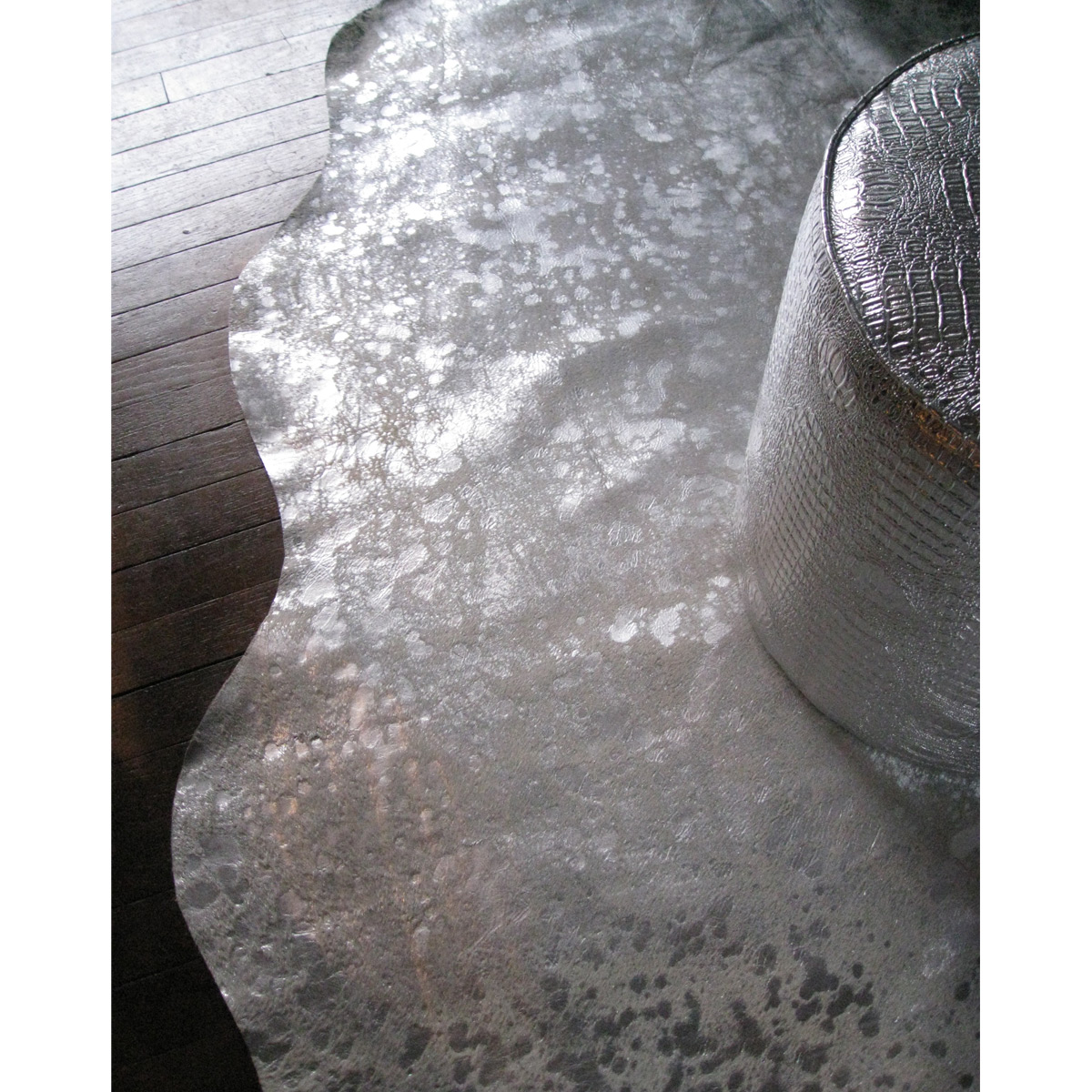 72" x 84" Gray and Silver Cowhide - Area Rug - Image 2