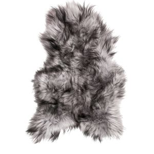 Metallic Silver Animal Print Area Rug