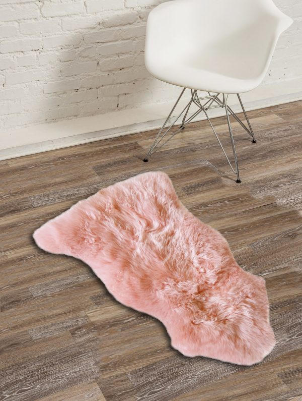 24" x 36" x 1.5" Pink Single Sheepskin - Area Rug - Image 3