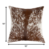 18" x 18" x 5" Salt And Pepper Brown And White Cowhide  Pillow - Image 2