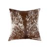 18" x 18" x 5" Salt And Pepper Brown And White Cowhide  Pillow - Image 3