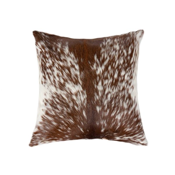 18" x 18" x 5" Salt And Pepper Brown And White Cowhide  Pillow - Image 3